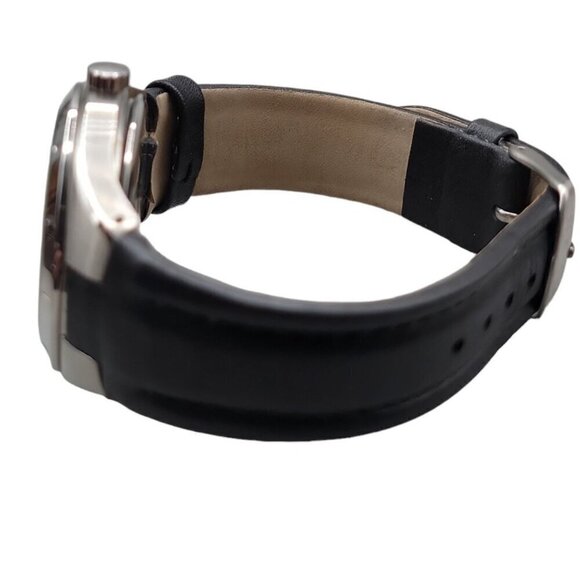 Timex Mens Quartz Watch Blue Face Indiglo WR100M 8" Leather Band 40mm Day VTG - Picture 14 of 15